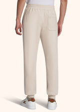 Kiton hazelnut/white trousers for man, in cotton 3