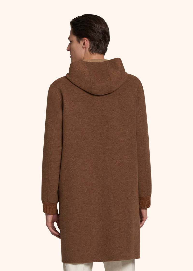 Kiton rust coat for man, in wool 3