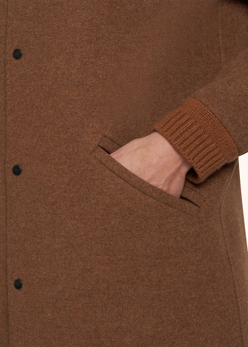 Kiton rust coat for man, in wool 4