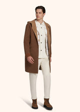 Kiton rust coat for man, in wool 5