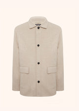 Kiton light beige outdoor jacket for man, in wool 1