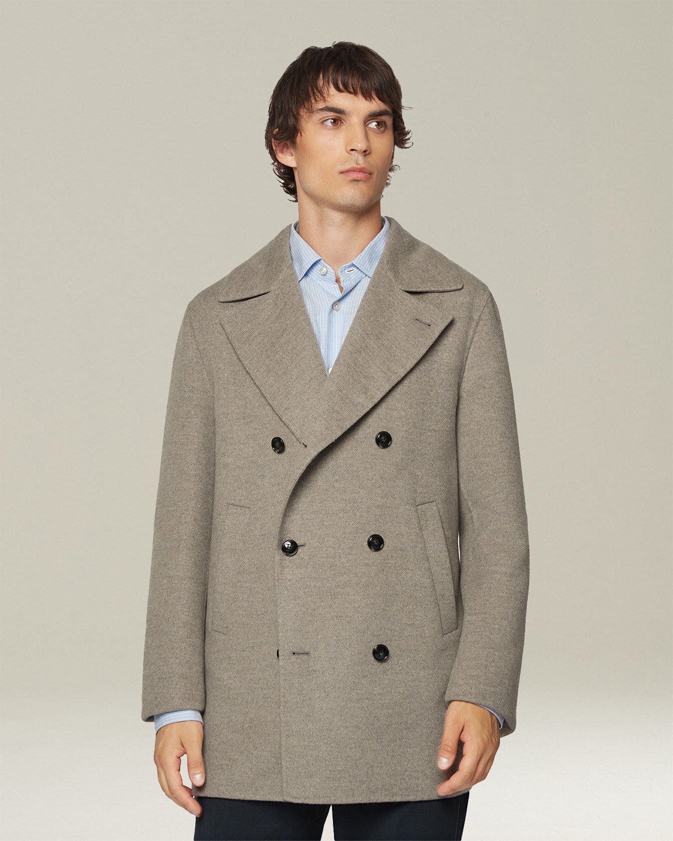 CASHMERE BLEND PEA COAT