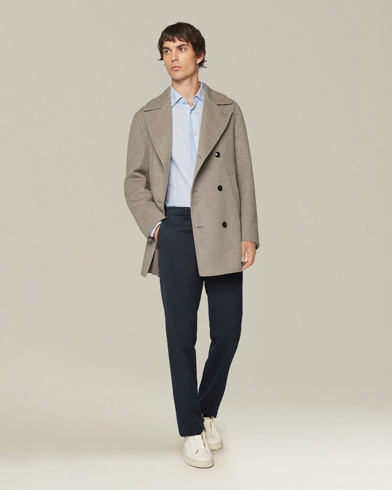 CASHMERE BLEND PEA COAT