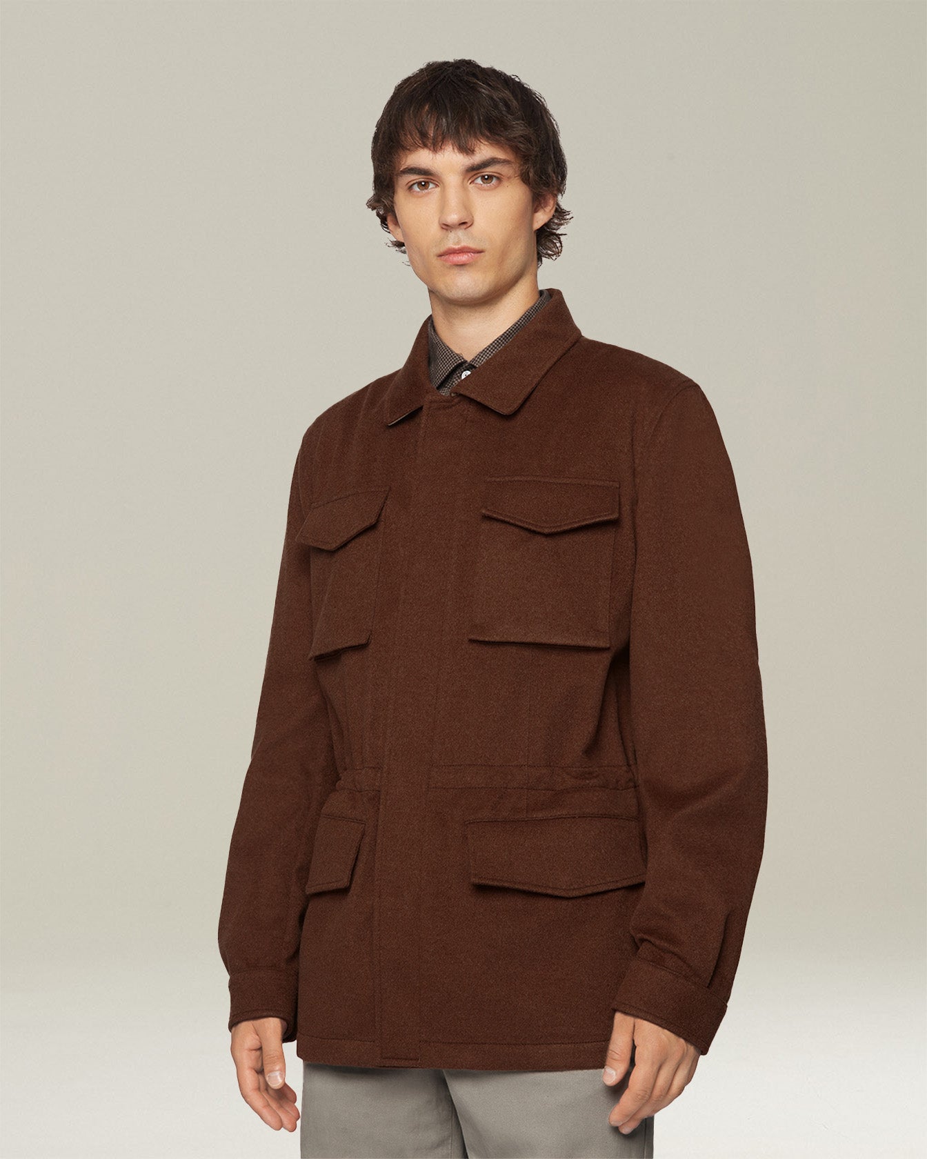 BEAVER CASHMERE UTILITY JACKET