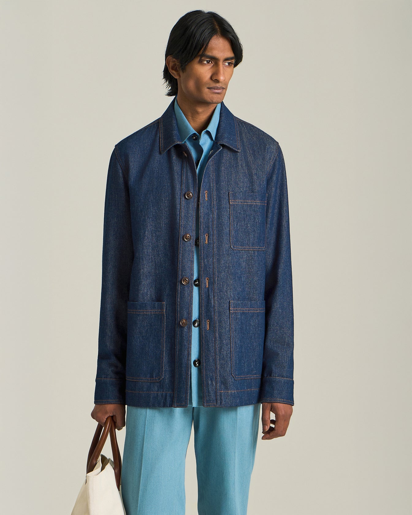 DENIM BLOUSON WITH A MINERAL WASH.