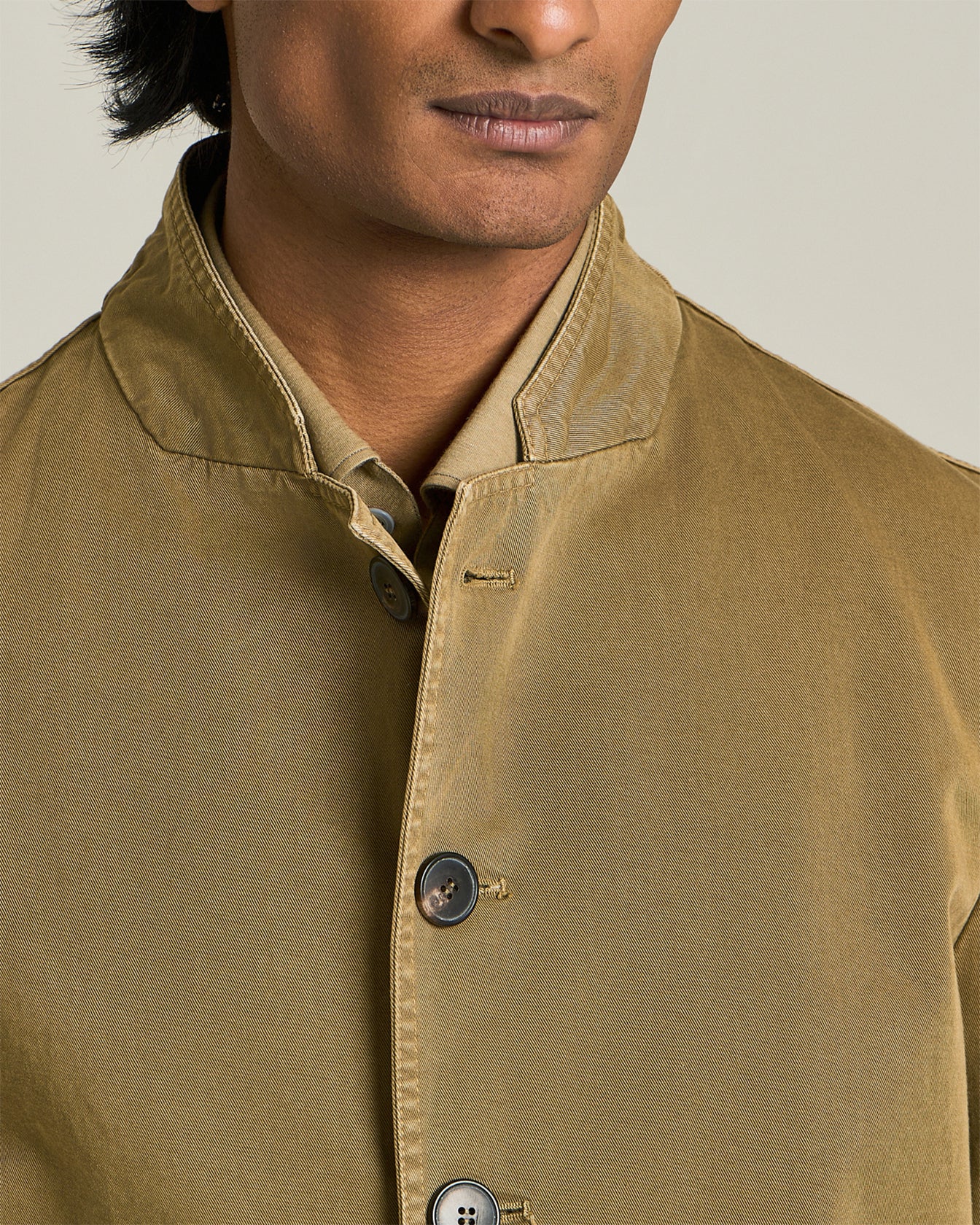 ORGANIC COTTON MANDARIN COLLAR JACKET