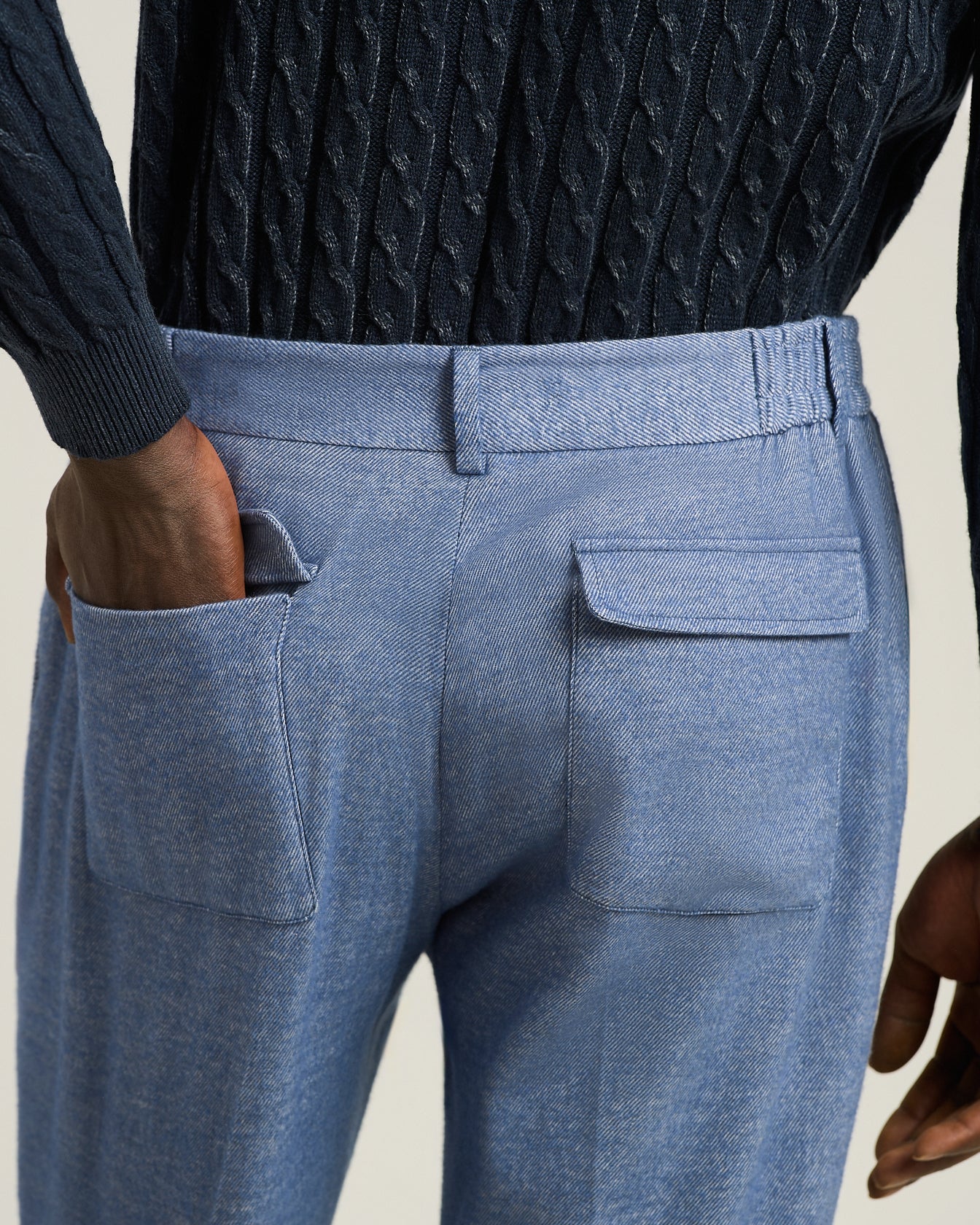COMPACT COTTON TROUSERS