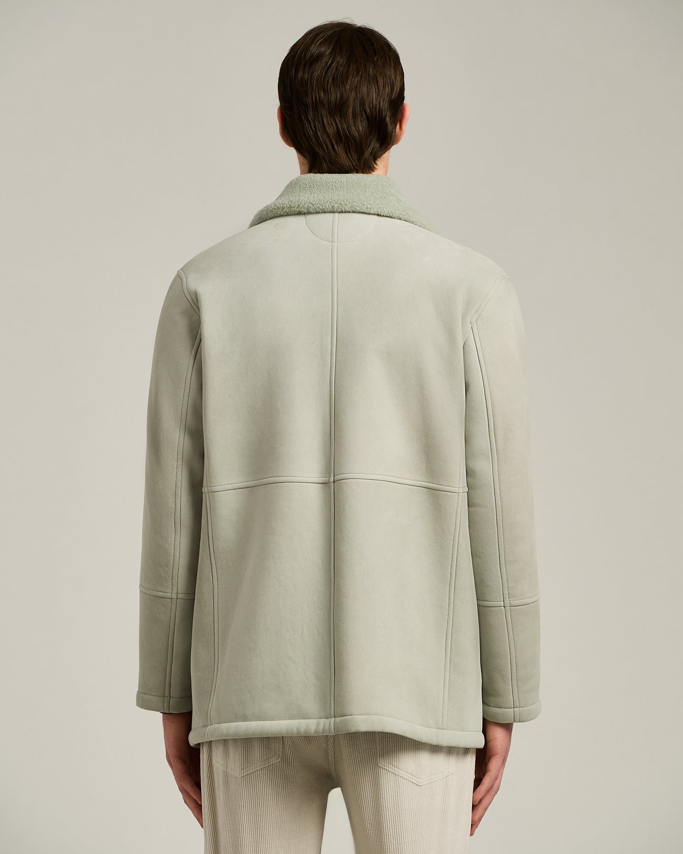 DOUBLE-BREASTED SHEARLING JACKET