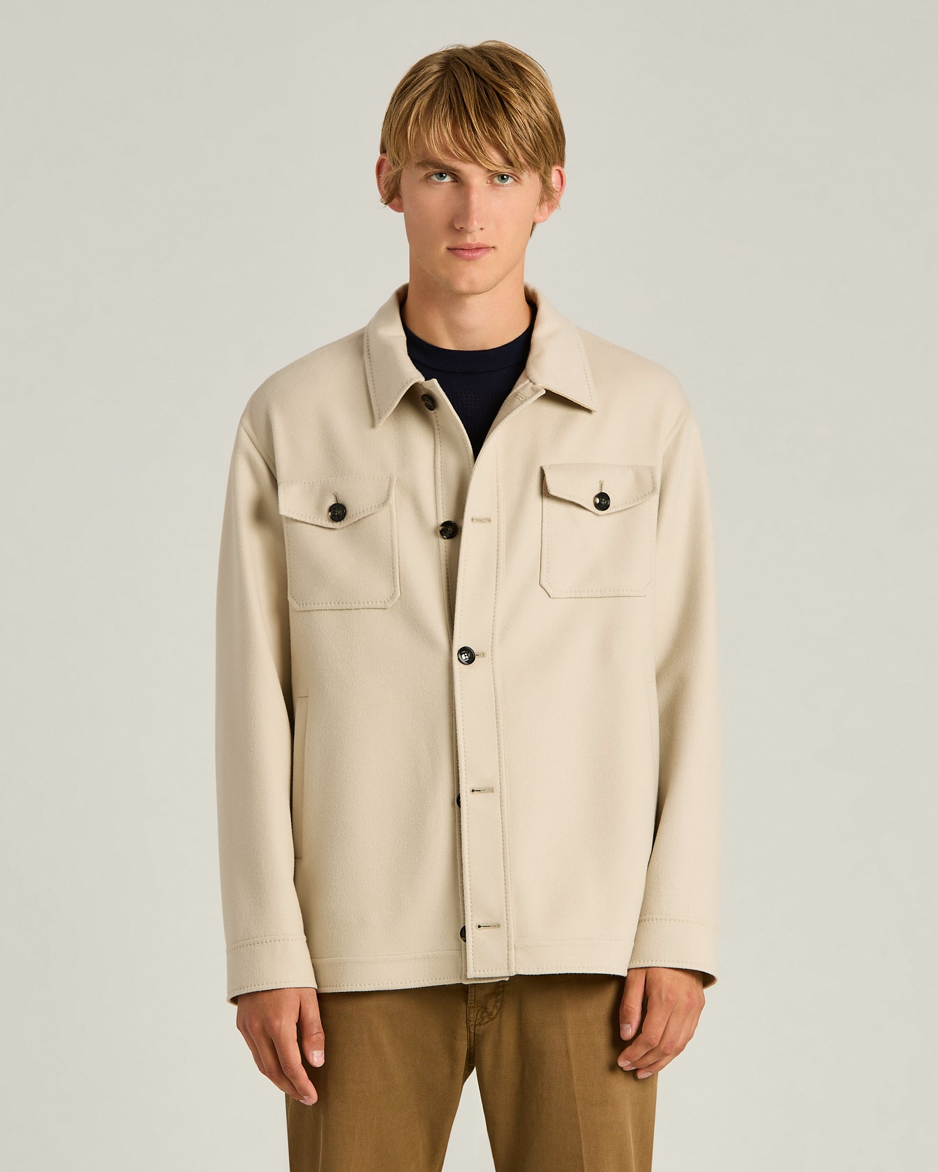 PURE CASHMERE SHIRT JACKET