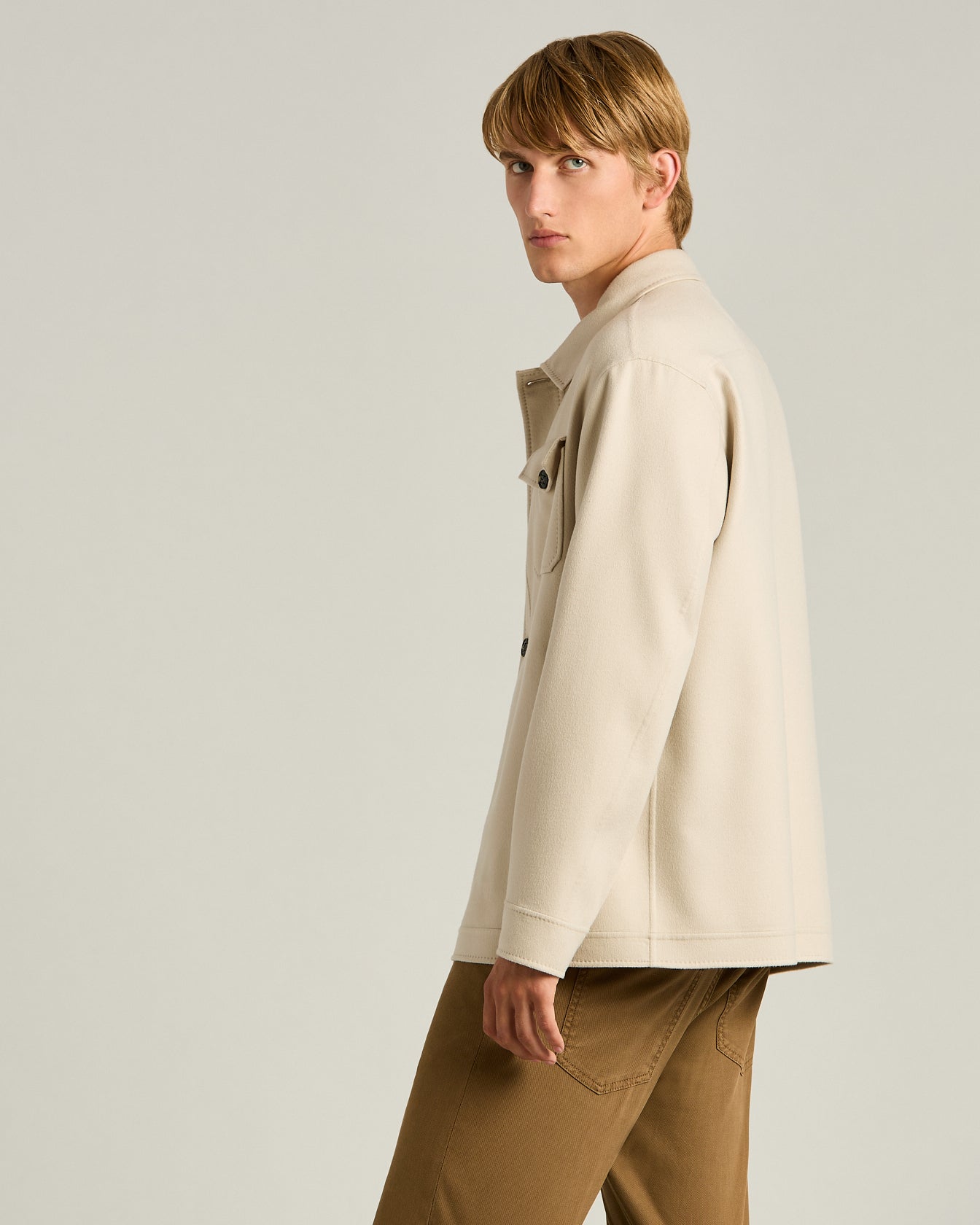 PURE CASHMERE SHIRT JACKET