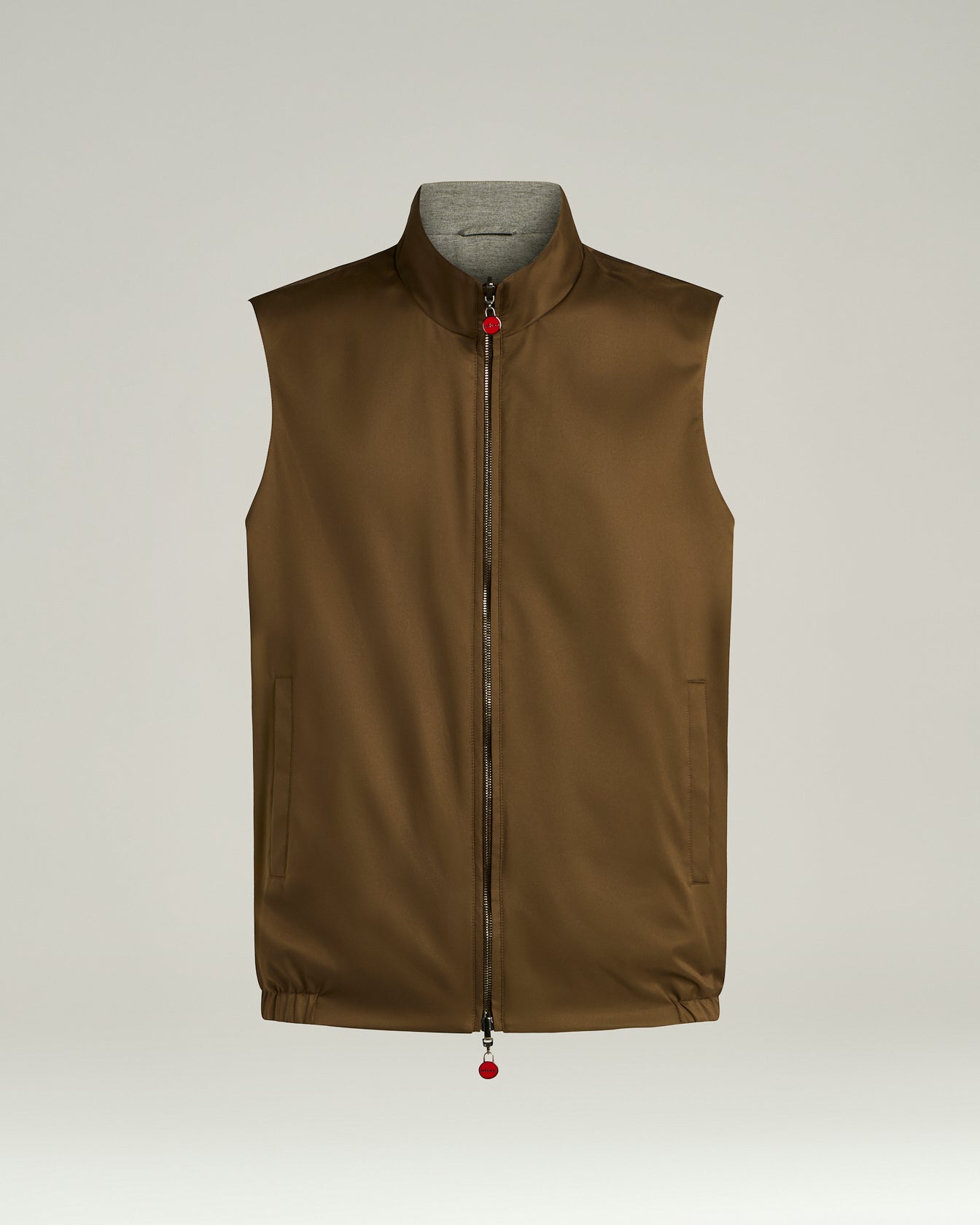 TECHNICAL FABRIC SLEEVELESS GILET WITH TWO-WAY ZIP