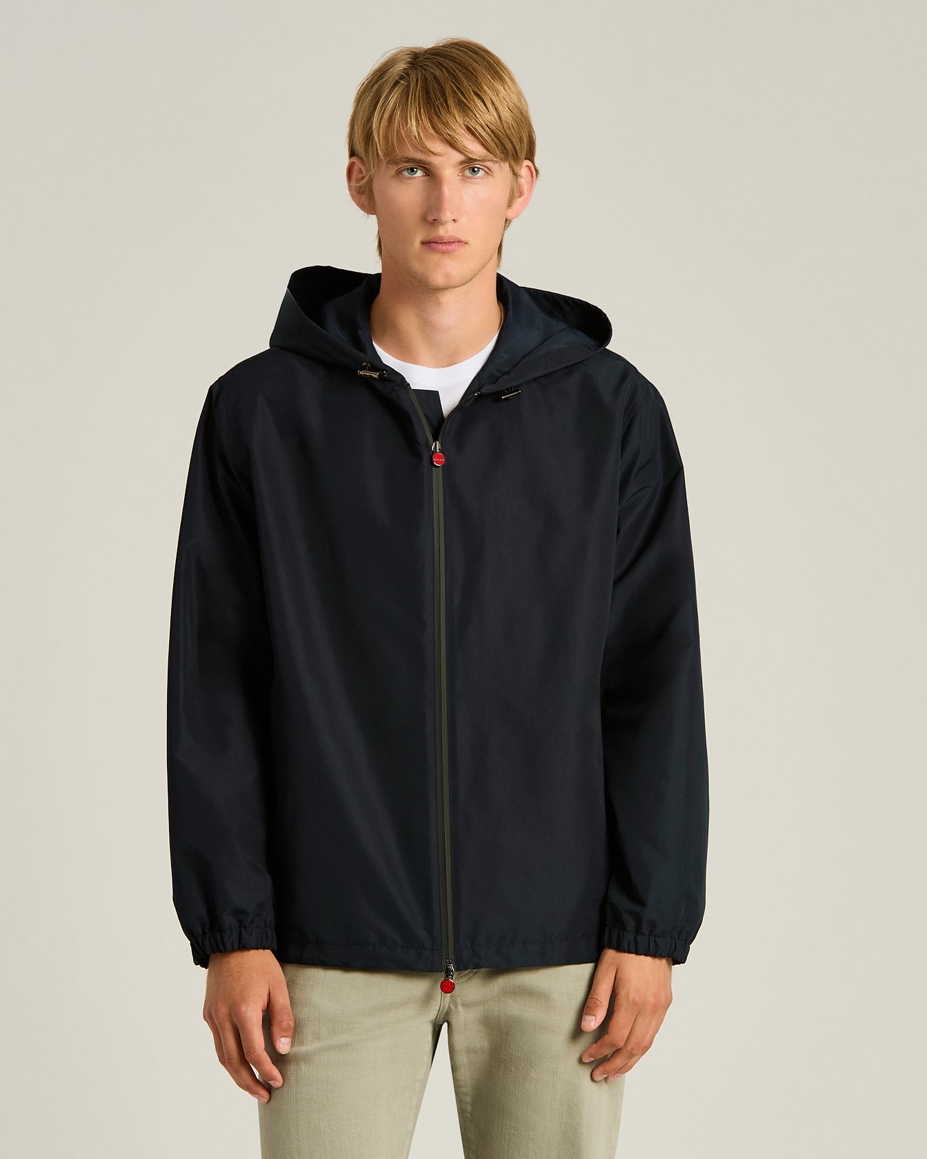 Hooded Blue Technical Fabric Jacket Navy 2