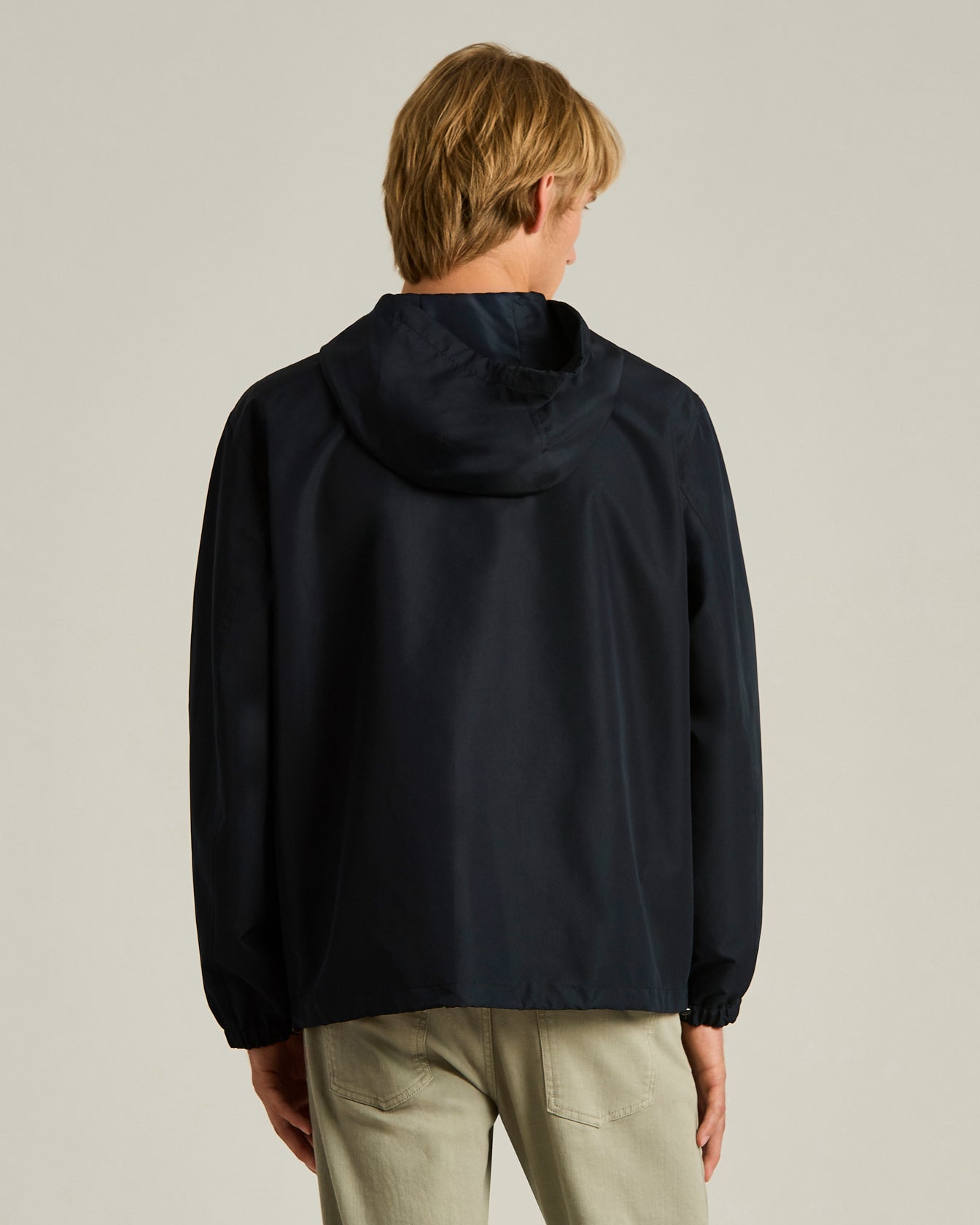 Hooded Blue Technical Fabric Jacket Navy 3