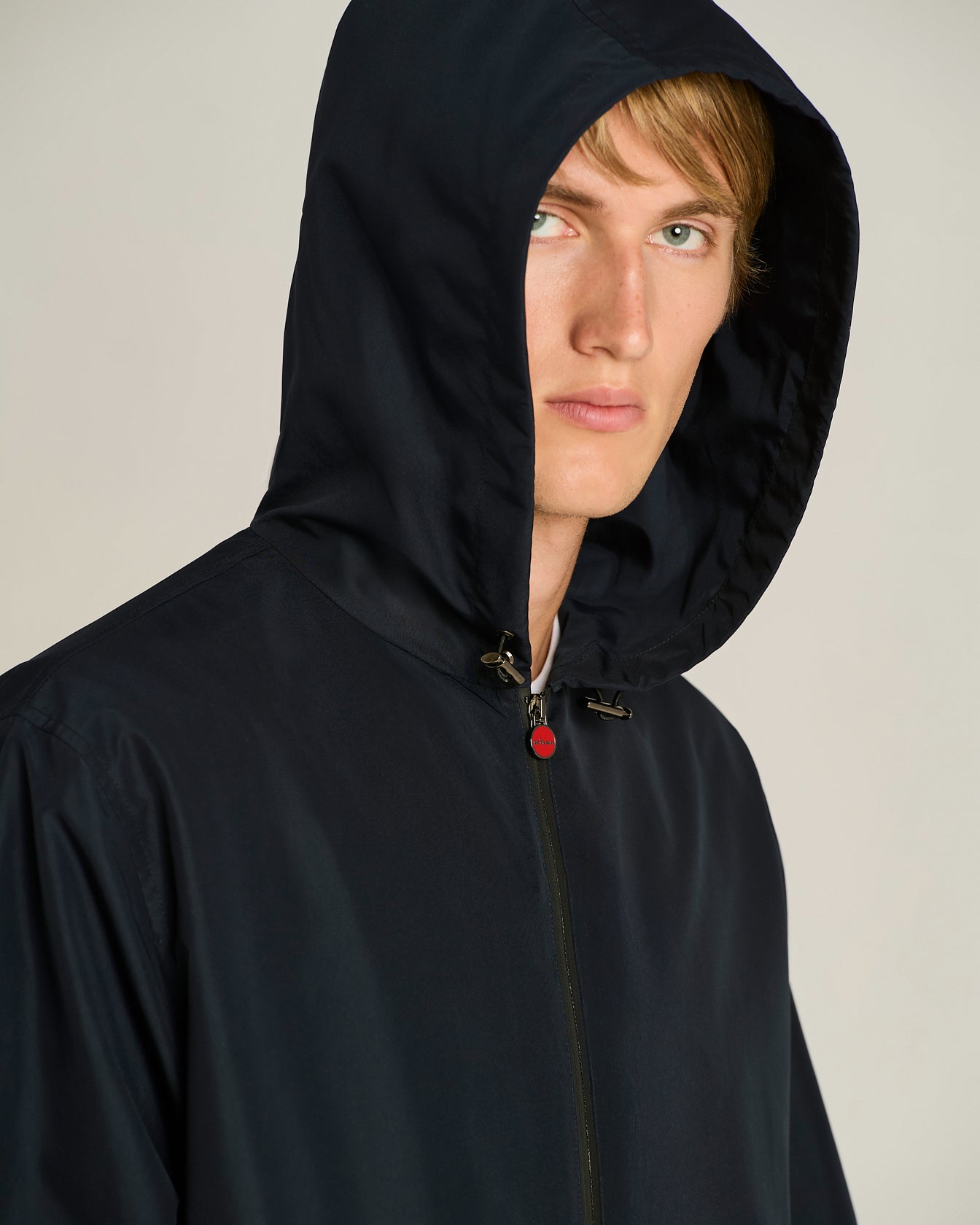Hooded Blue Technical Fabric Jacket Navy 4