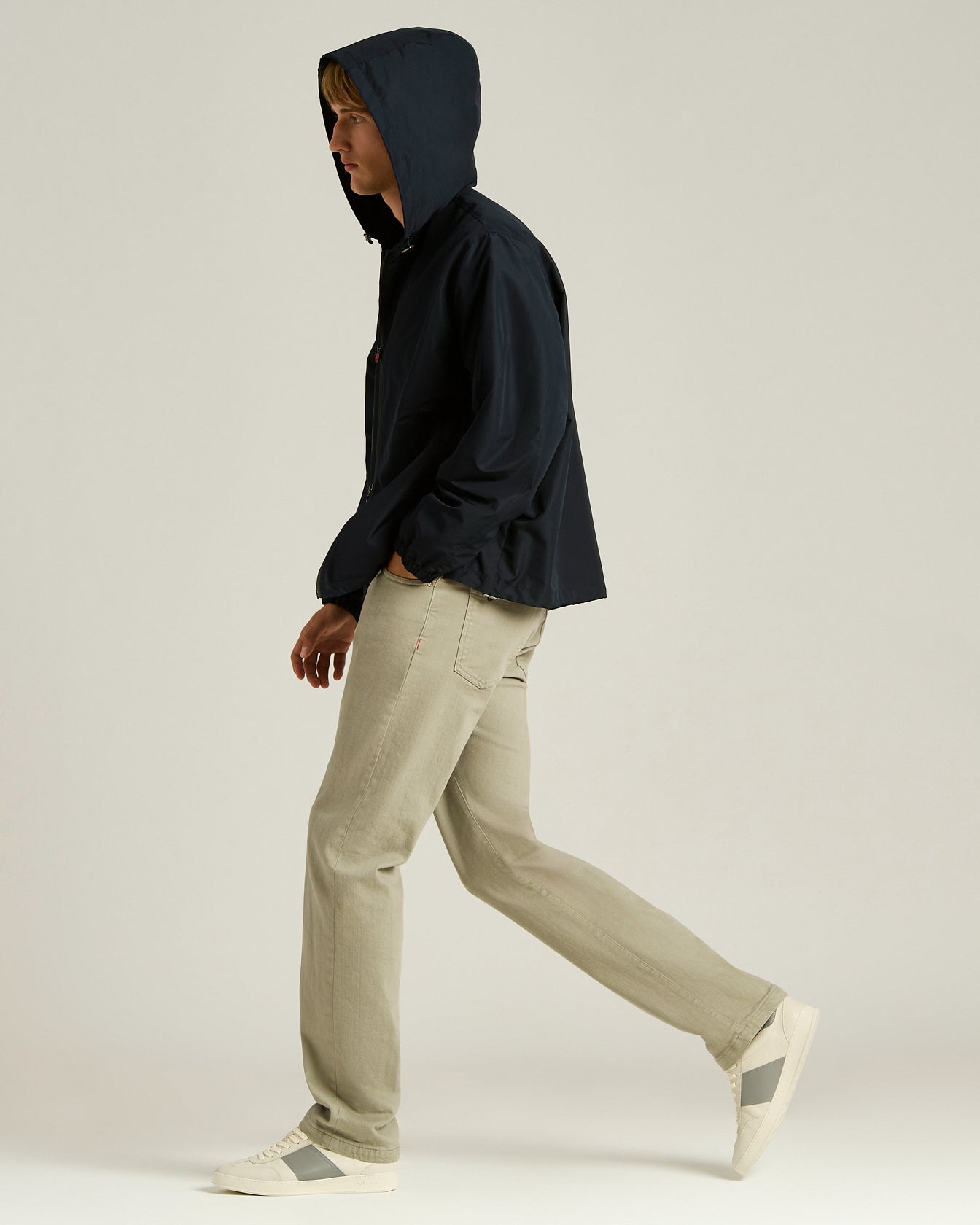 Hooded Blue Technical Fabric Jacket Navy 5