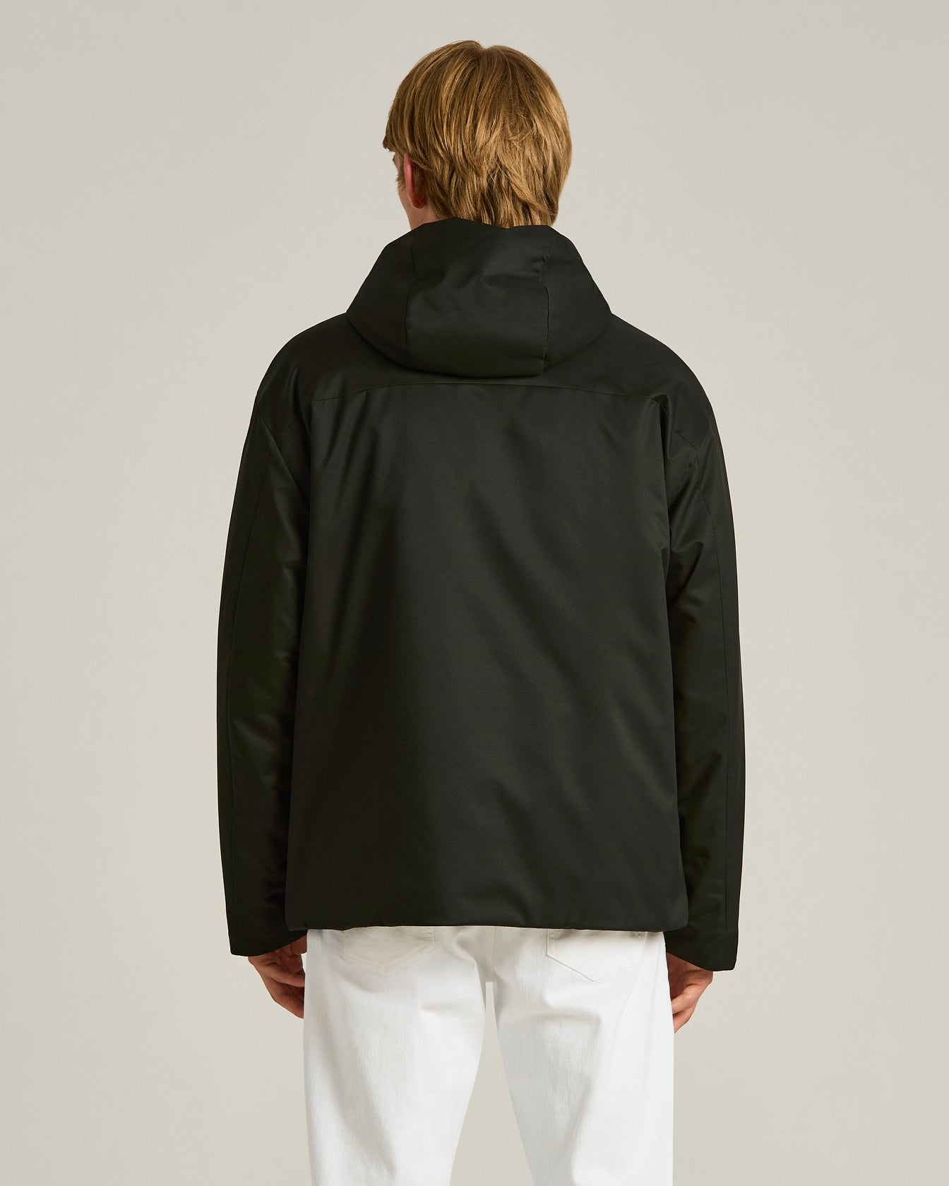 HOODED TECHNICAL FABRIC JACKET