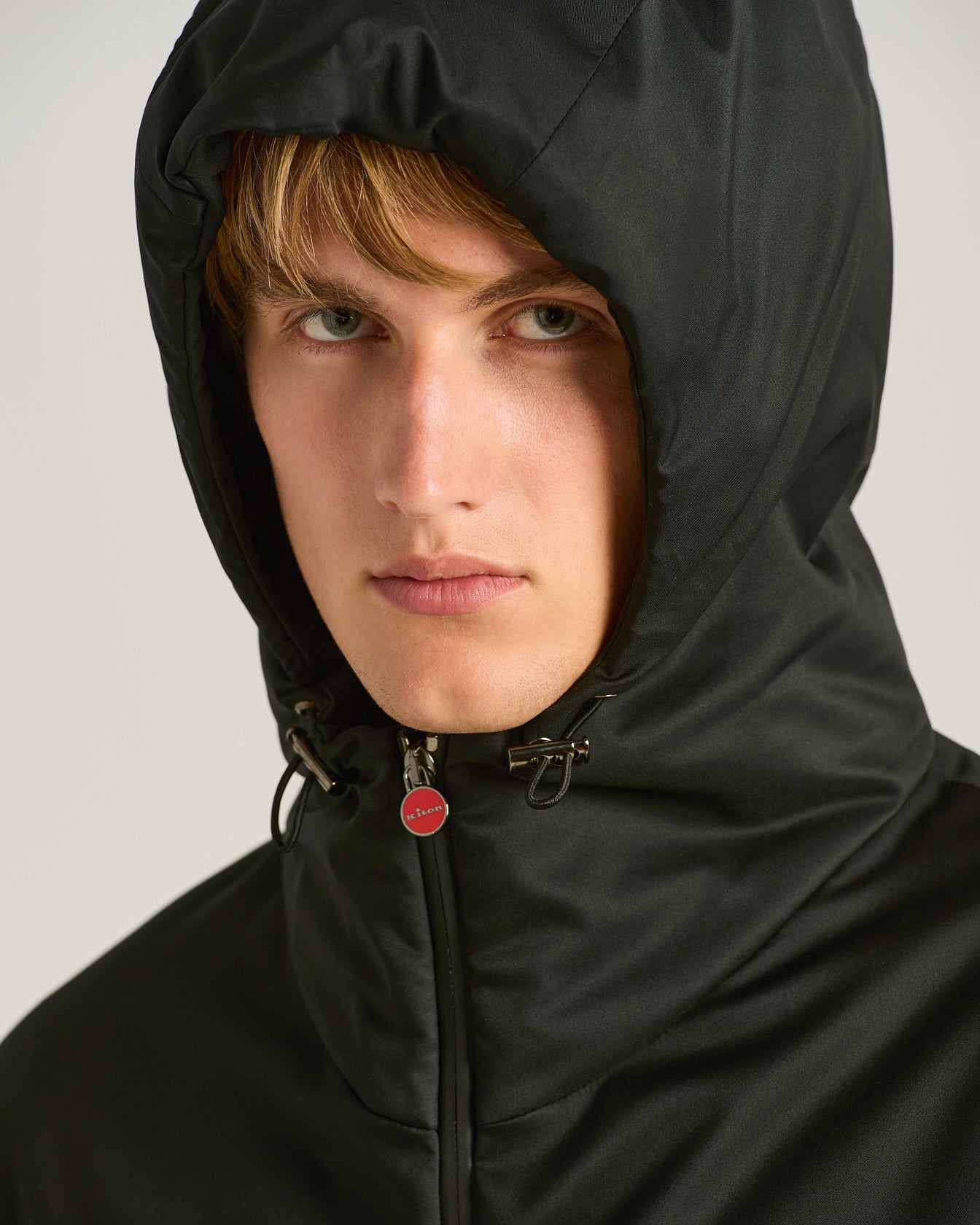 HOODED TECHNICAL FABRIC JACKET