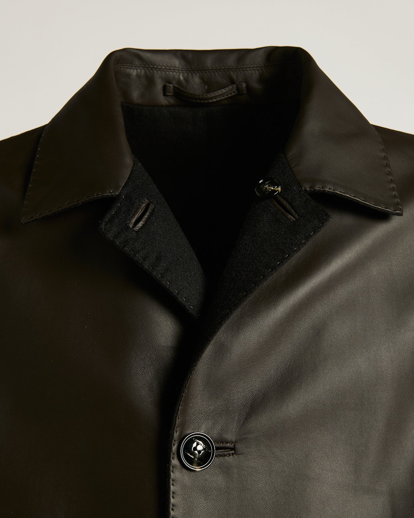 REVERSIBLE LAMBSKIN LEATHER OVERCOAT WITH CASHMERE INTERIOR