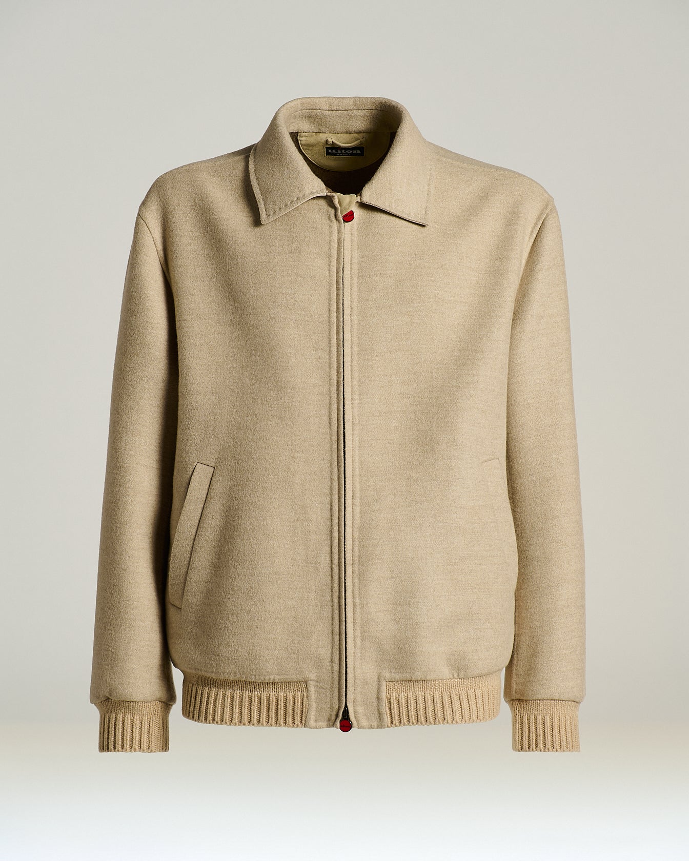 PURE CASHMERE BLOUSON WITH SHIRT COLLAR