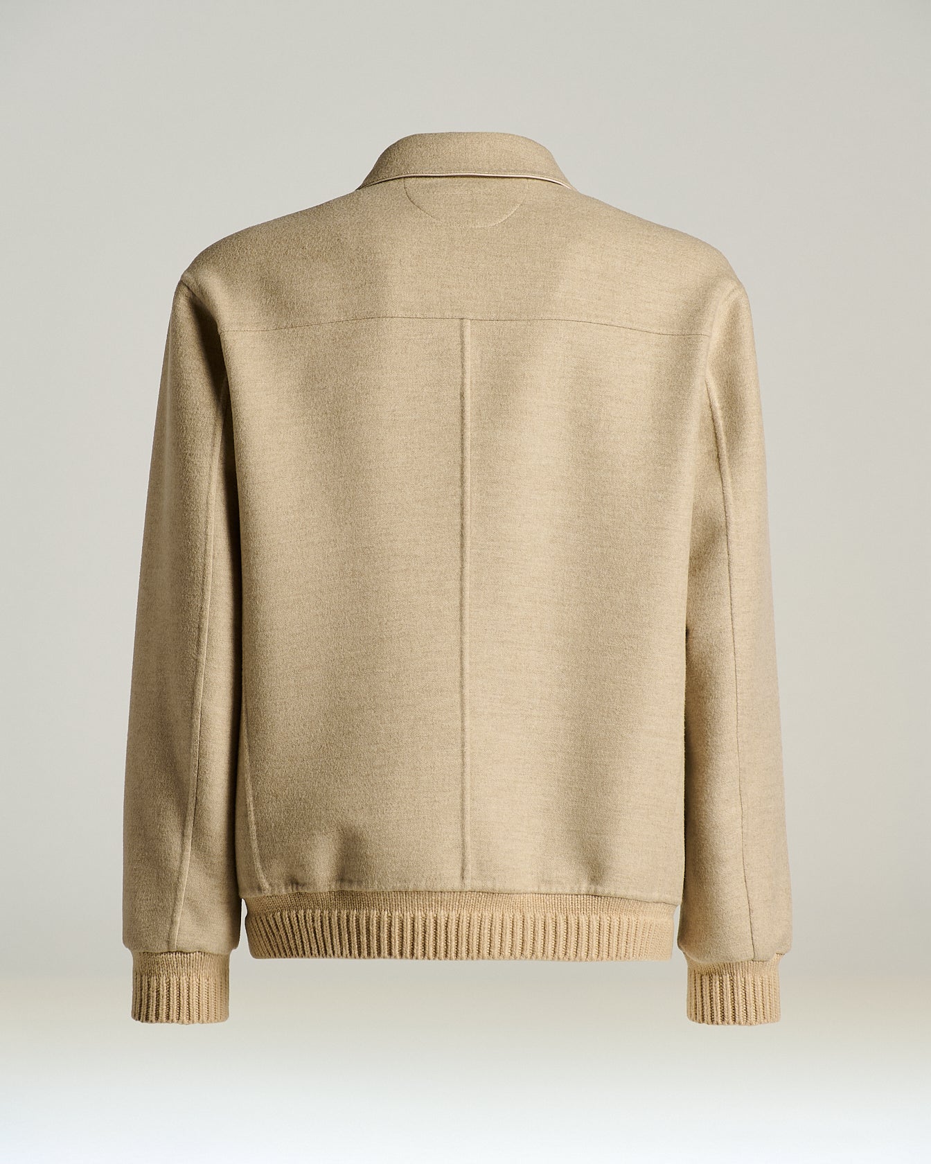 PURE CASHMERE BLOUSON WITH SHIRT COLLAR