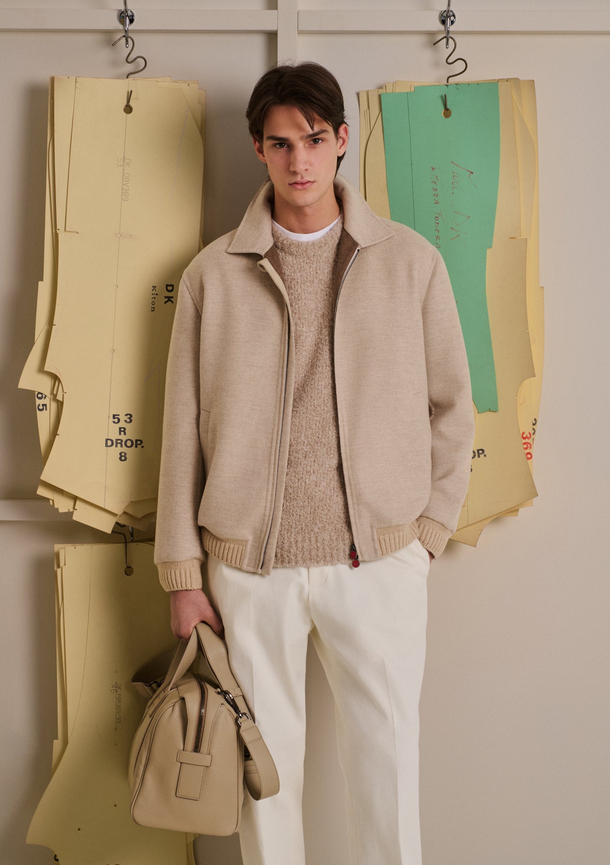 PURE CASHMERE BLOUSON WITH SHIRT COLLAR