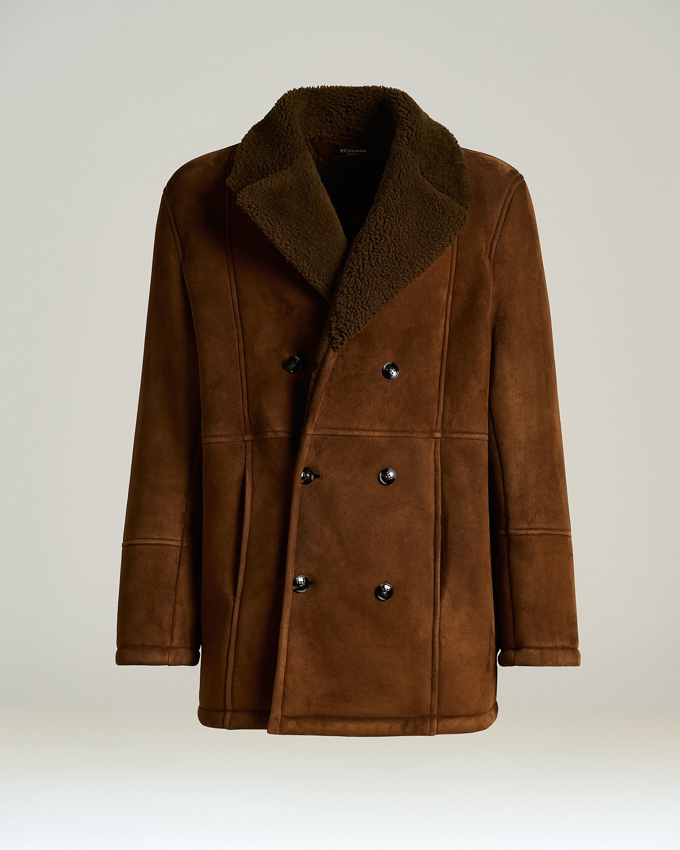 DOUBLE-BREASTED SHEARLING COAT