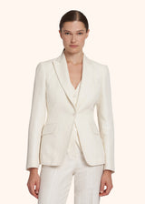 Kiton white single-breasted jacket for woman, made of linen - 2