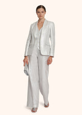 Kiton silver single-breasted jacket for woman, made of linen - 5