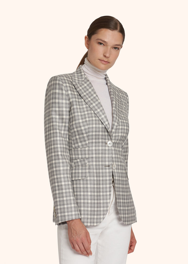 Kiton grey single-breasted jacket for woman, made of cashmere - 2