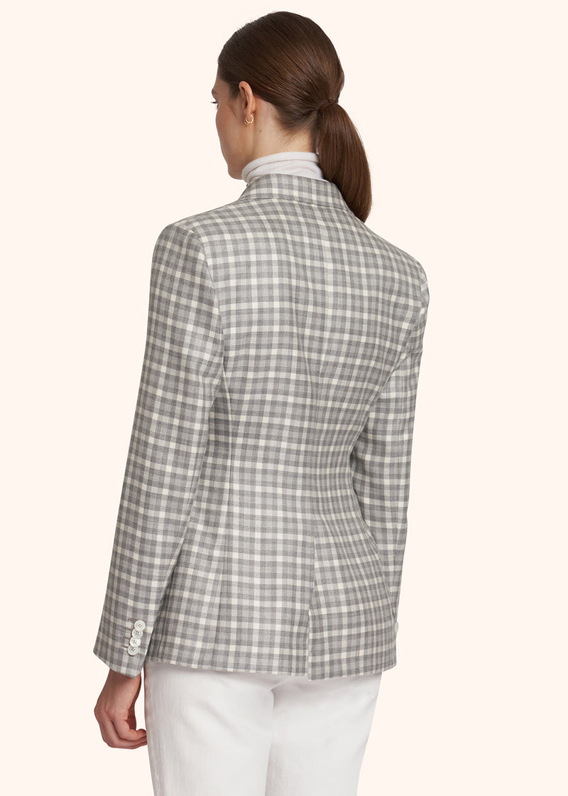 Kiton grey single-breasted jacket for woman, made of cashmere - 3