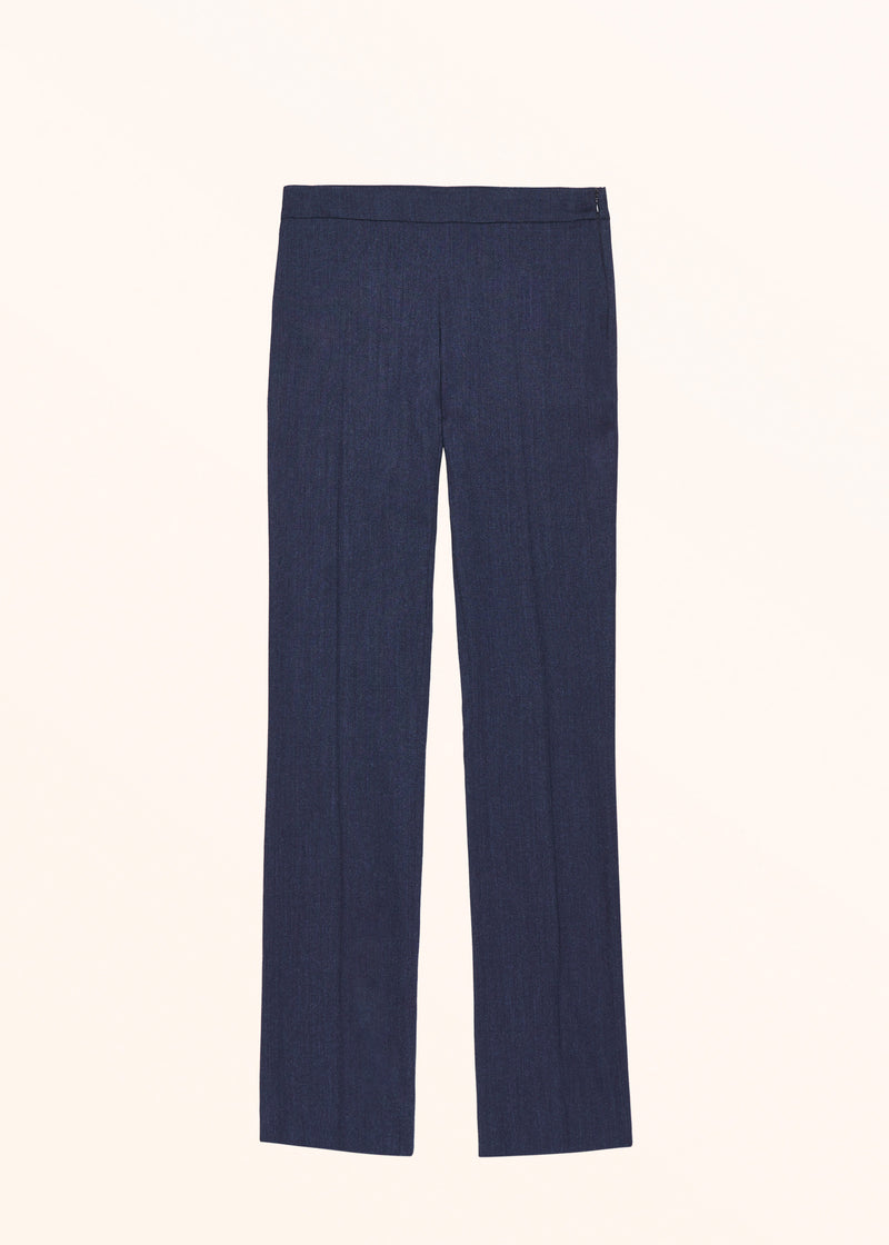 Kiton blue trousers for woman, made of cashmere