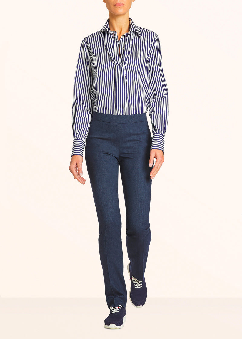 Kiton blue trousers for woman, made of cashmere - 5