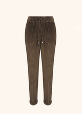 Kiton dark beige trousers for woman, made of cotton