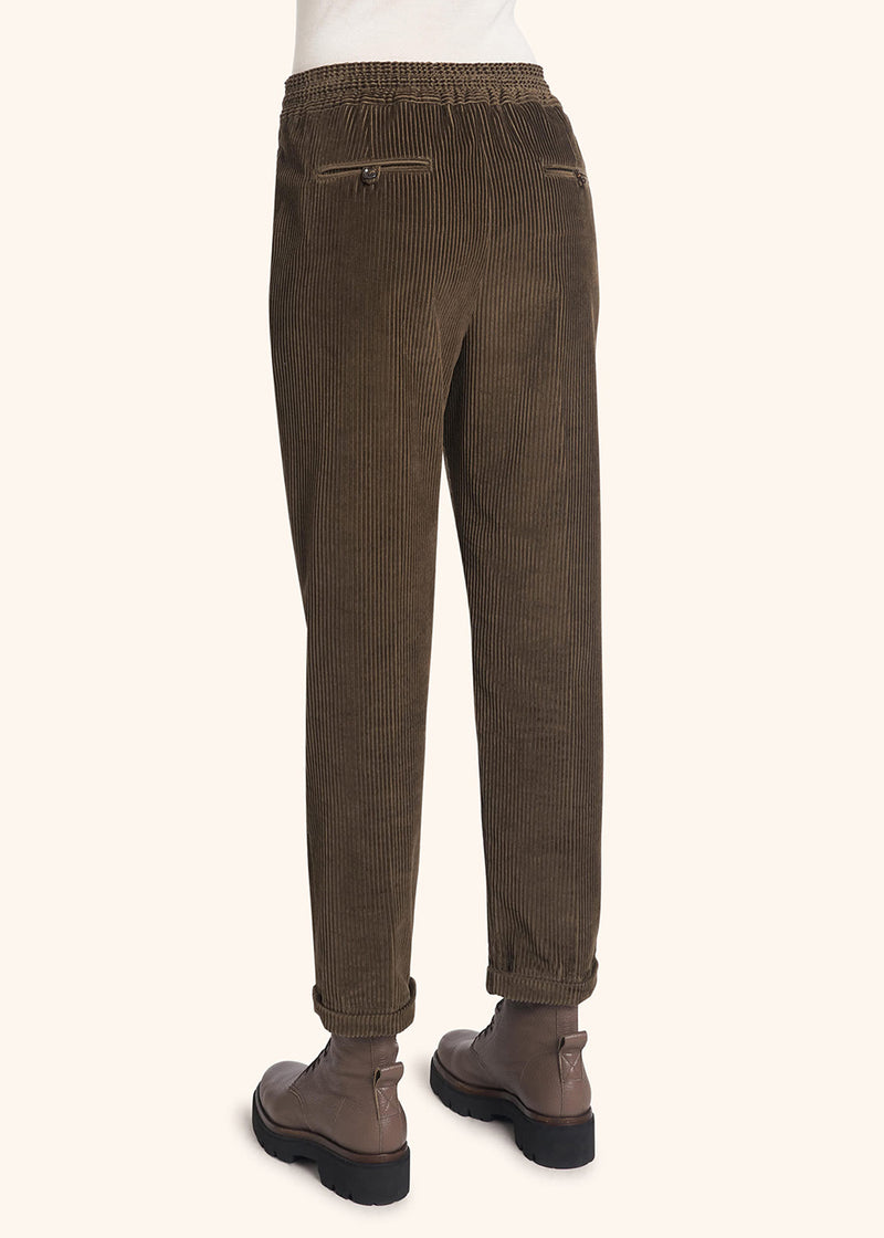 Kiton dark beige trousers for woman, made of cotton - 3