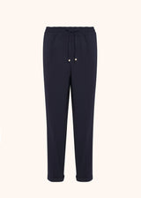Kiton blue trousers for woman, made of virgin wool