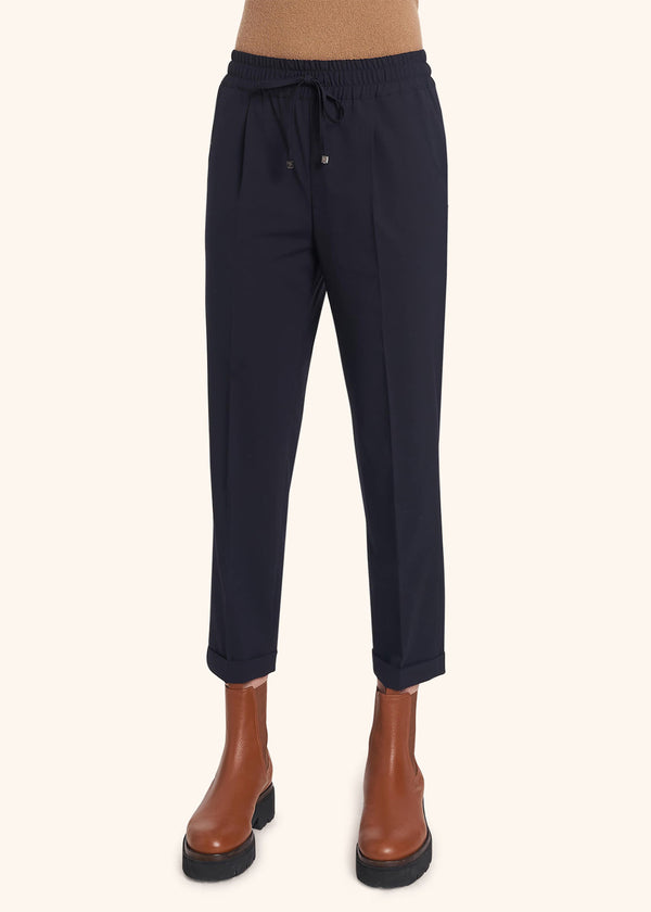 Kiton blue trousers for woman, made of virgin wool - 2