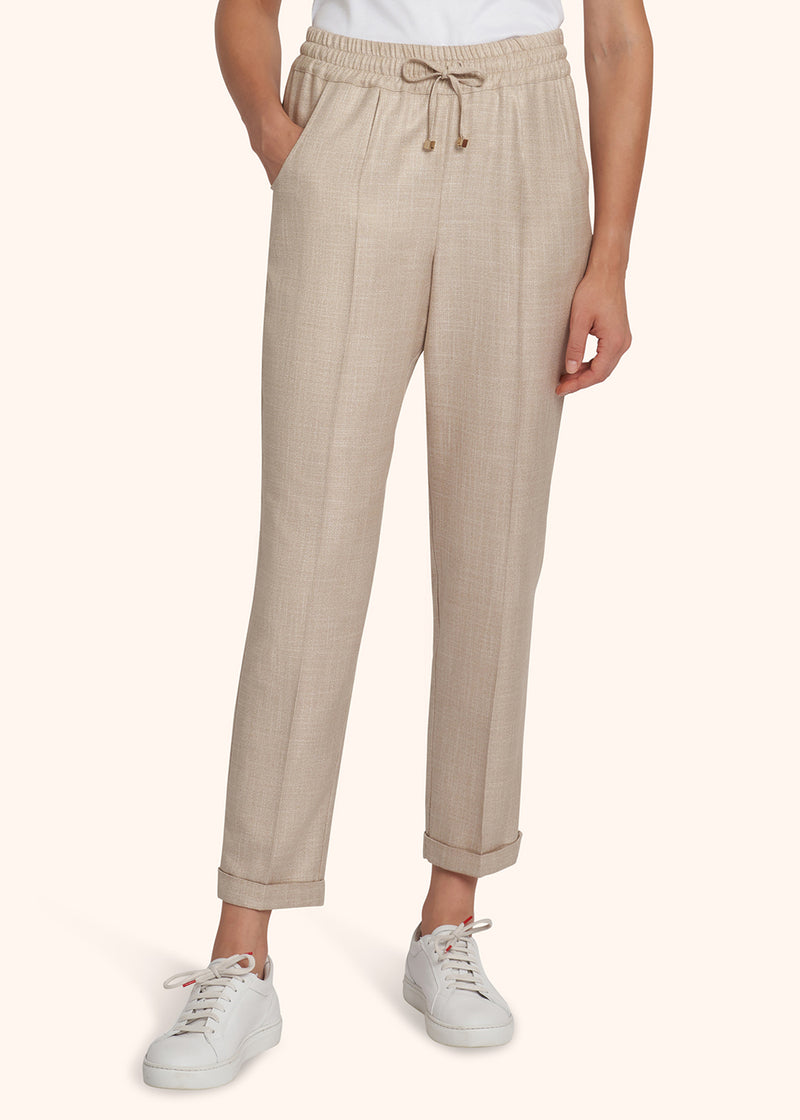 Kiton beige trousers for woman, made of viscose - 2