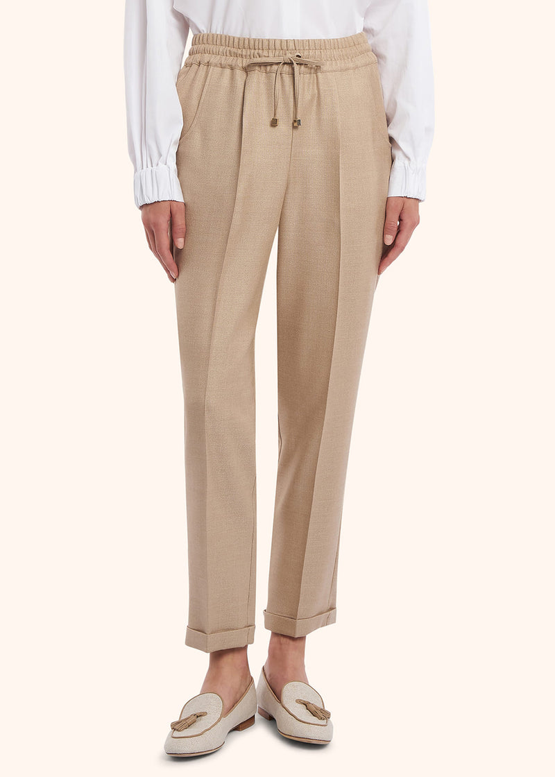 Kiton beige trousers for woman, made of silk - 2