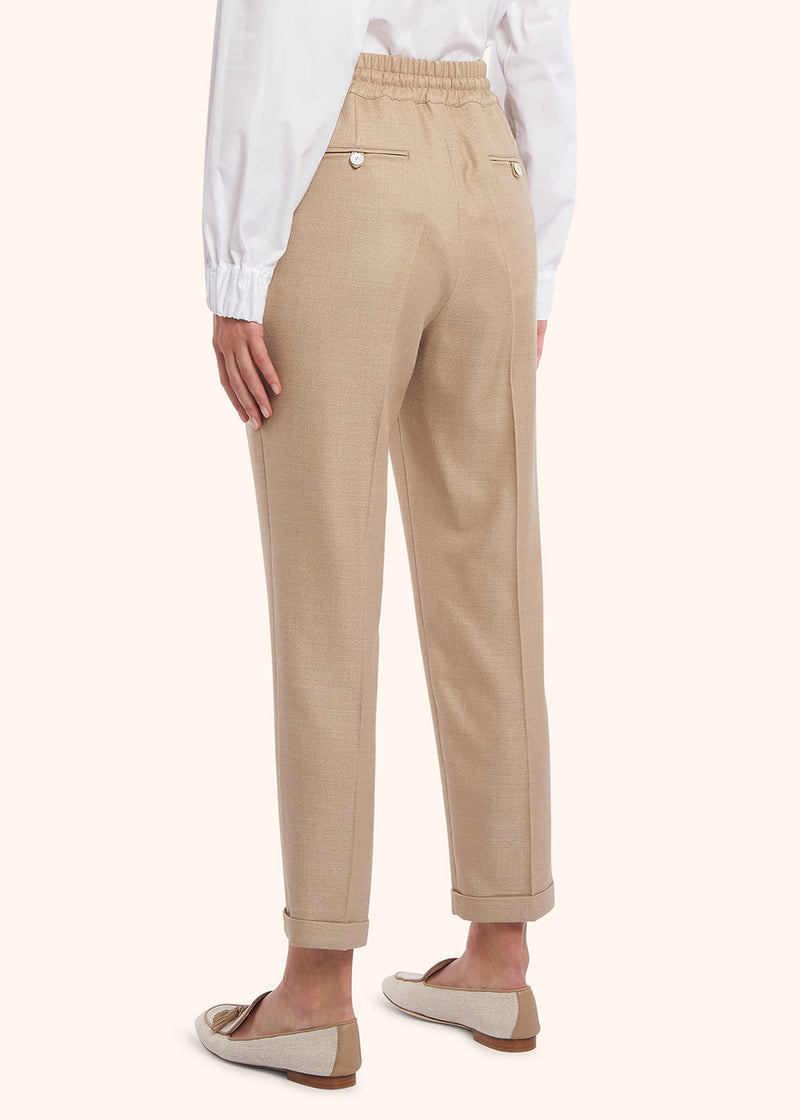 Kiton beige trousers for woman, made of silk - 3
