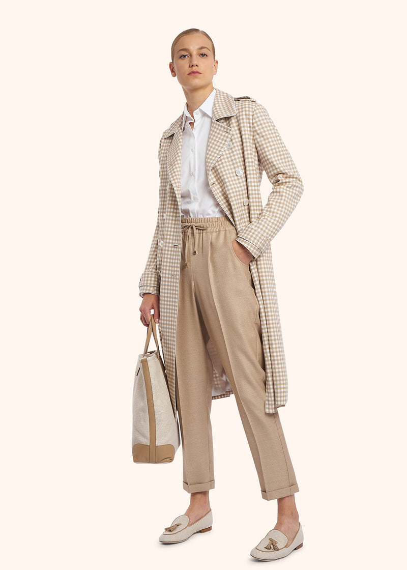 Kiton beige trousers for woman, made of silk - 6