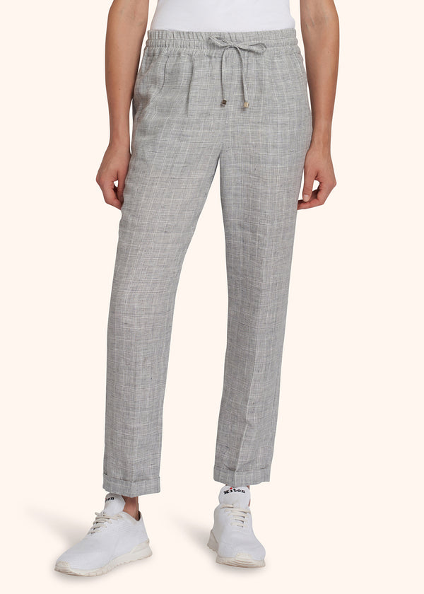 Kiton grey trousers for woman, made of linen - 2