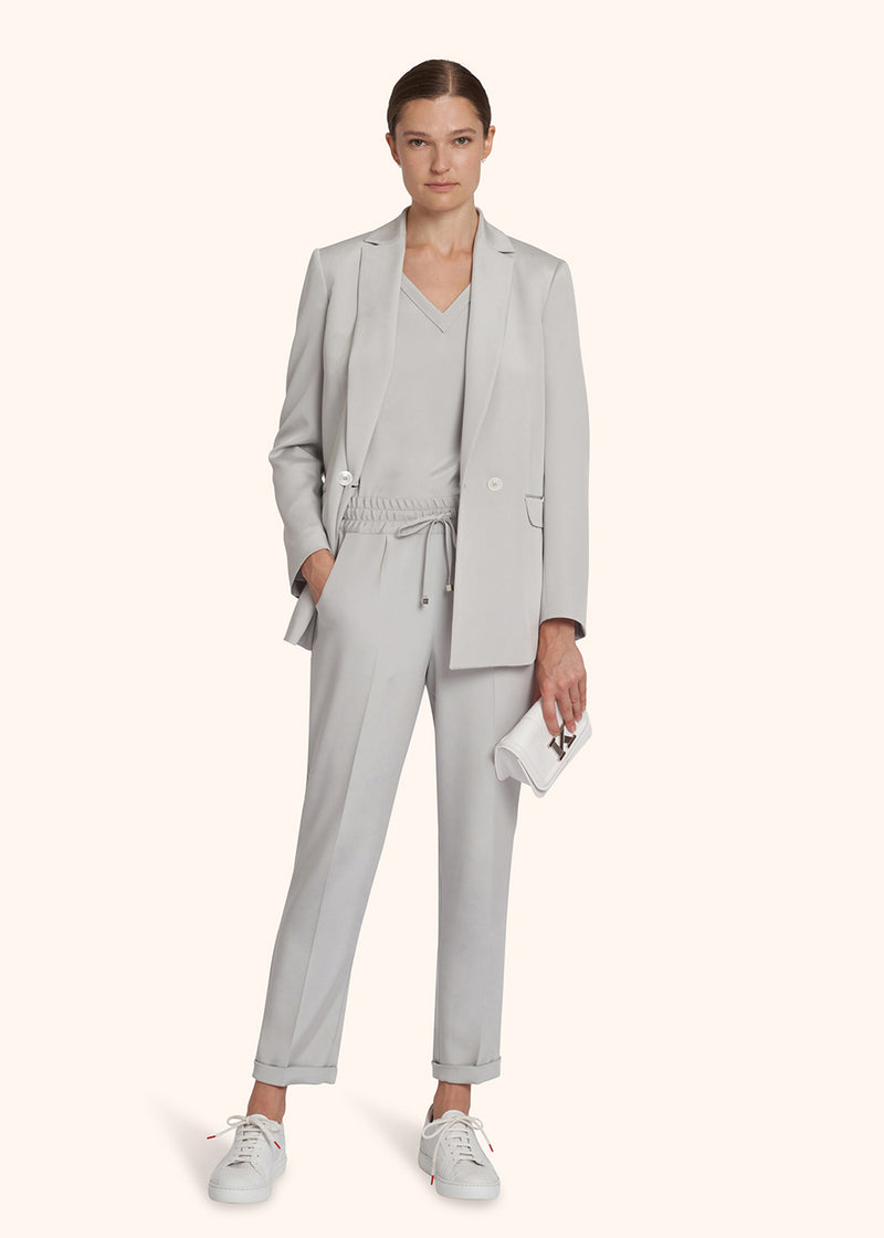Kiton light grey trousers for woman, made of silk - 5