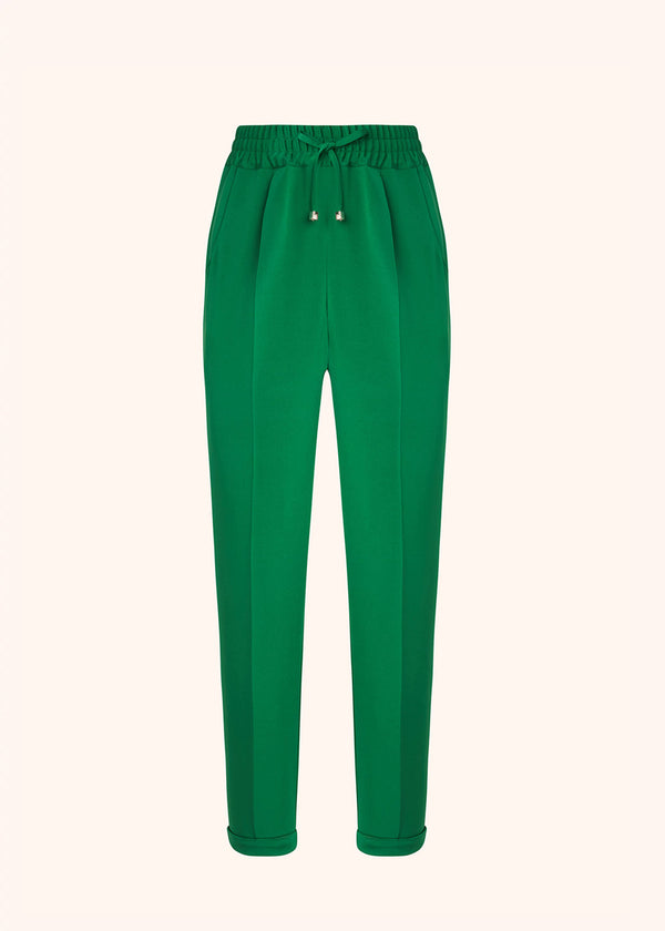 Kiton emerald green trousers for woman, made of silk