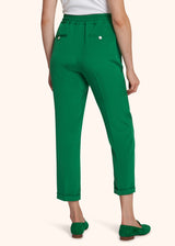 Kiton emerald green trousers for woman, made of silk - 3