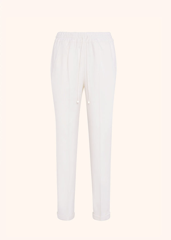 Kiton white trousers for woman, made of cashmere