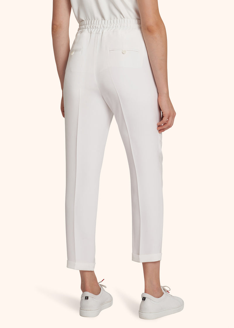 Kiton white trousers for woman, made of silk - 3