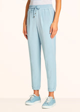 Kiton celestial blue trousers for woman, made of silk - 2