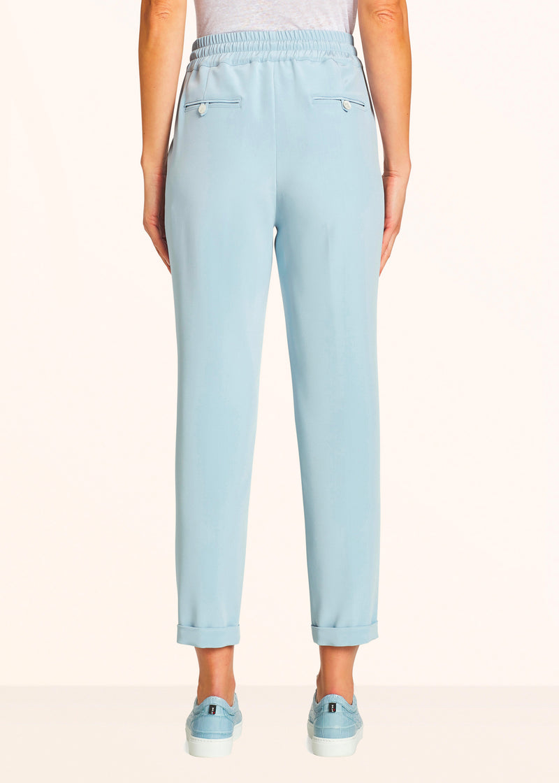 Kiton celestial blue trousers for woman, made of silk - 3