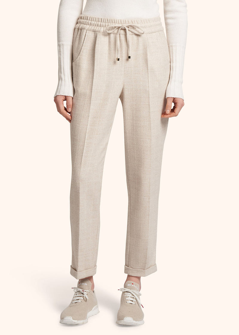 Kiton beige trousers for woman, made of alpaca - 2