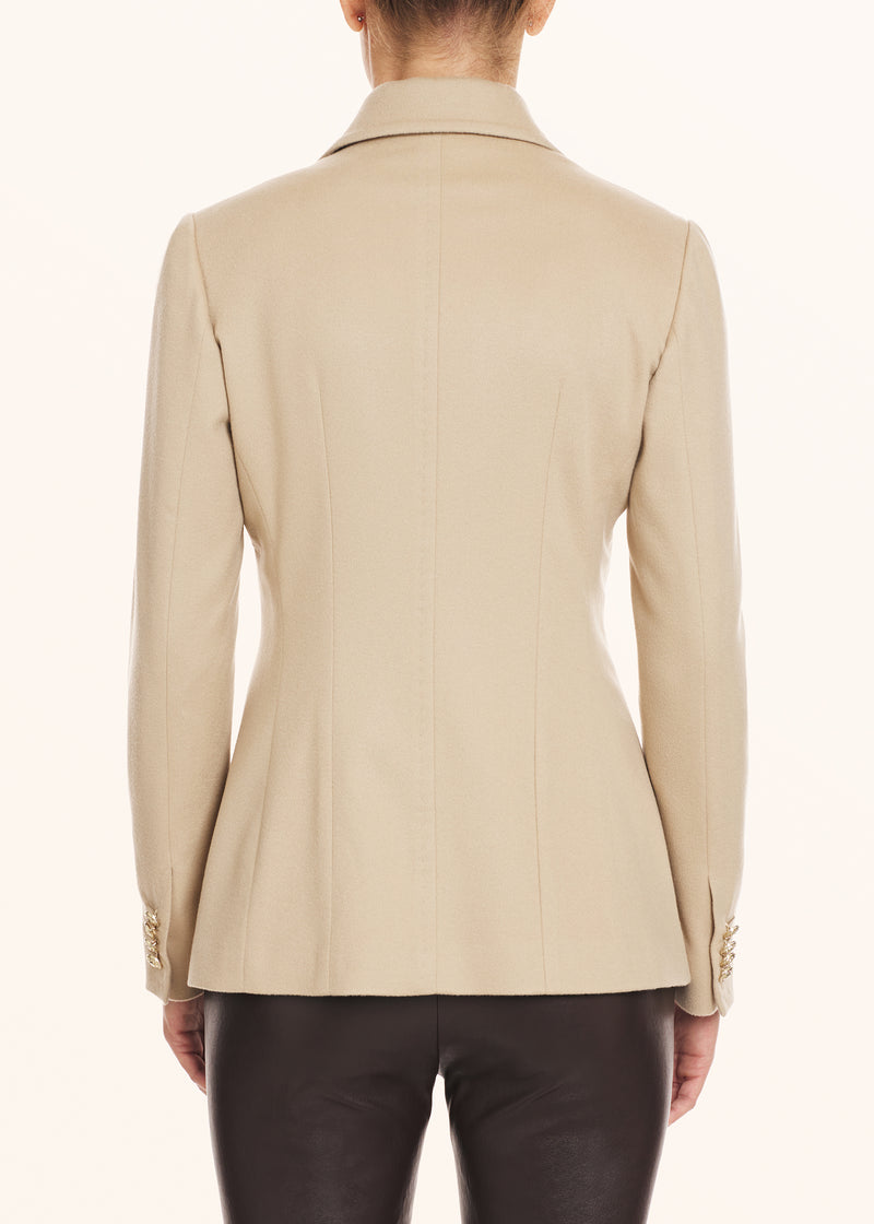 Kiton sand single-breasted jacket for woman, made of cashmere - 3